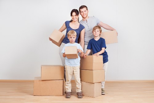 Experienced movers handling delicate items in removal van